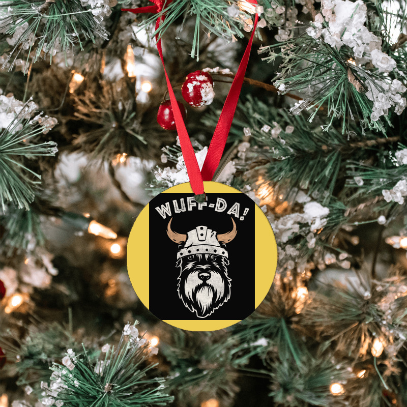 Wuff Da Uff Da And Woof Pun With Shnautser Dog In Viking Helmet  Girl Ornament | Artistshot