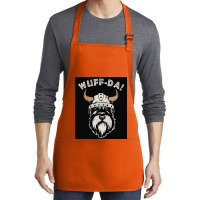 Wuff Da Uff Da And Woof Pun With Shnautser Dog In Viking Helmet  Girl Medium-length Apron | Artistshot