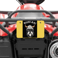 Wuff Da Uff Da And Woof Pun With Shnautser Dog In Viking Helmet  Girl Atv License Plate | Artistshot