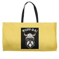 Wuff Da Uff Da And Woof Pun With Shnautser Dog In Viking Helmet  Girl Weekender Totes | Artistshot