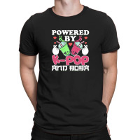 Powered By Kpop And Boba Milk Tea Kpop Finger Heart Kawaii Gift T-shirt | Artistshot