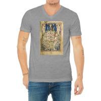 Psalter World Map 13th Century  Love Hippie Red V-neck Tee | Artistshot