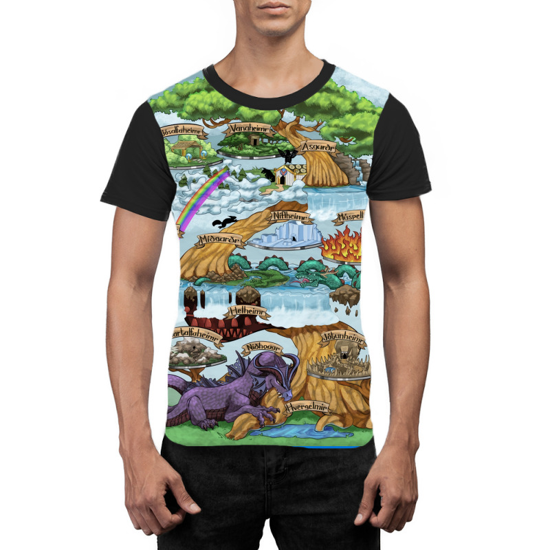 Yggdrasill The Nine Worlds  Aesthetic Aesthetic Graphic T-shirt | Artistshot