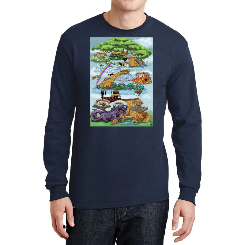 Yggdrasill The Nine Worlds  Aesthetic Aesthetic Long Sleeve Shirts | Artistshot