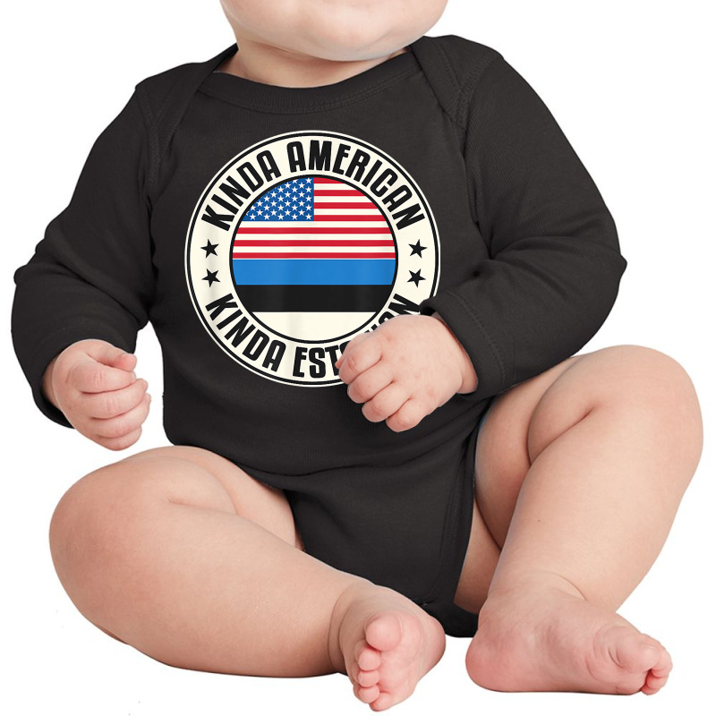 Dual Citizenship American Estonian Estonia Usa Flag Eesti T Shirt Long Sleeve Baby Bodysuit | Artistshot