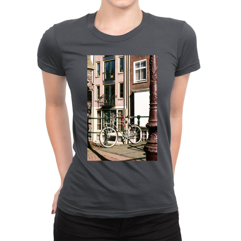 Amsterdam, The Netherlands Active  70s Blue Ladies Fitted T-Shirt by ujkodagnisb | Artistshot