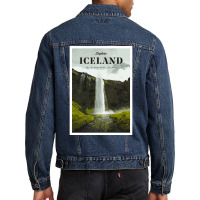 Visit Iceland  Yellow Green Aesthetic Men Denim Jacket | Artistshot