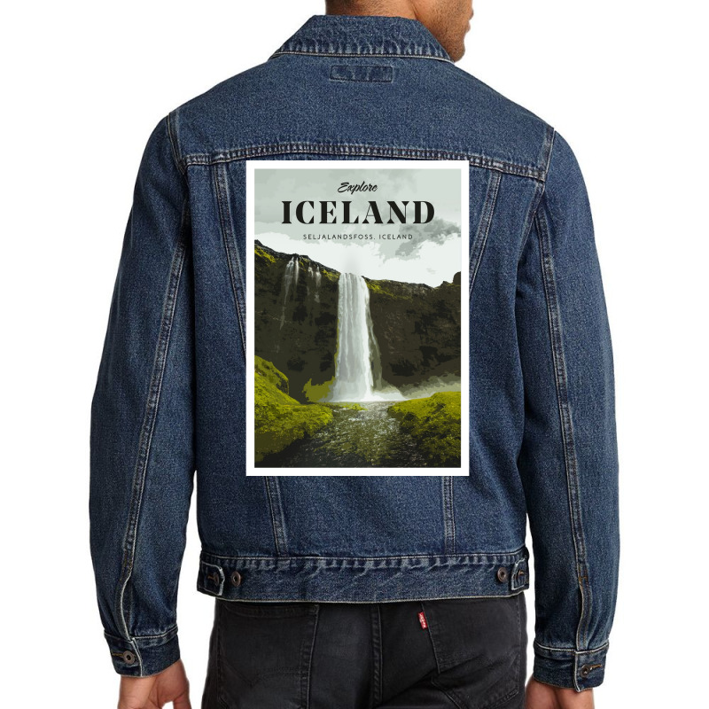 Visit Iceland  Yellow Green Aesthetic Men Denim Jacket | Artistshot