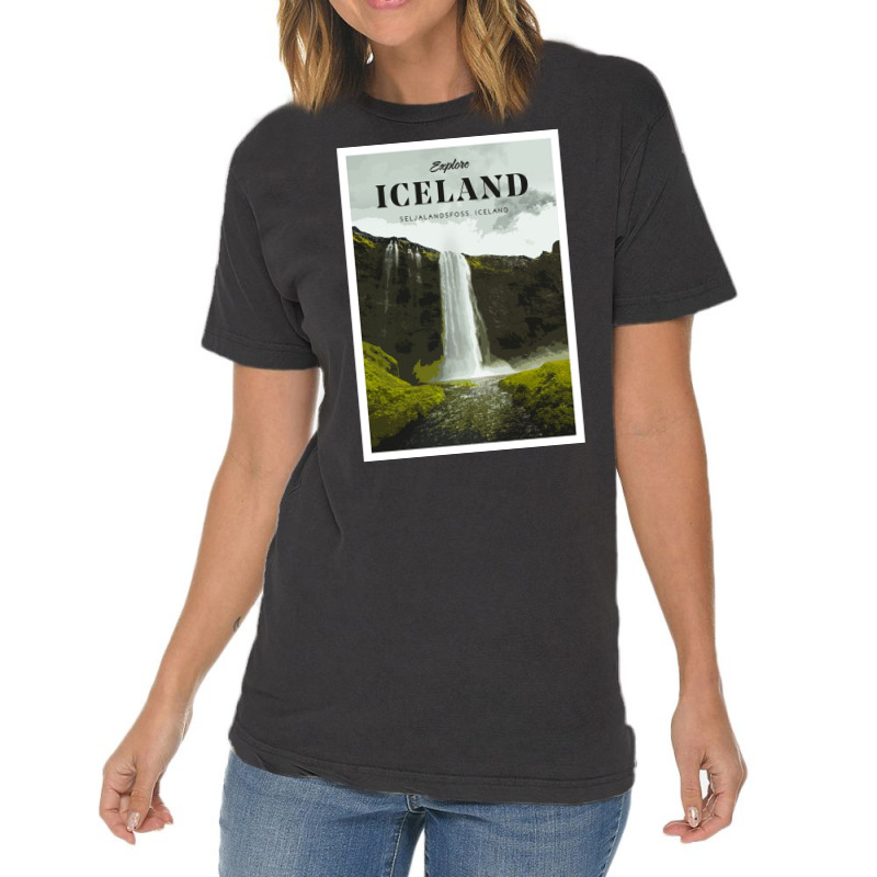 Visit Iceland  Yellow Green Aesthetic Vintage T-shirt | Artistshot