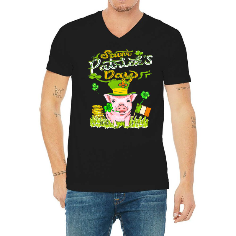 St Patrick T  Shirt P I G S T. P A T R I C K S D A Y T  Shirt V-neck Tee | Artistshot