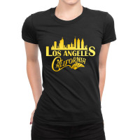 Los Angeles City Skyline Ladies Fitted T-shirt | Artistshot