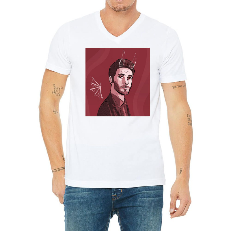 Tv Show In Red Poster Funny V-Neck Tee by sivelslebeckl | Artistshot