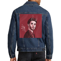 Tv Show In Red Poster Funny Men Denim Jacket | Artistshot