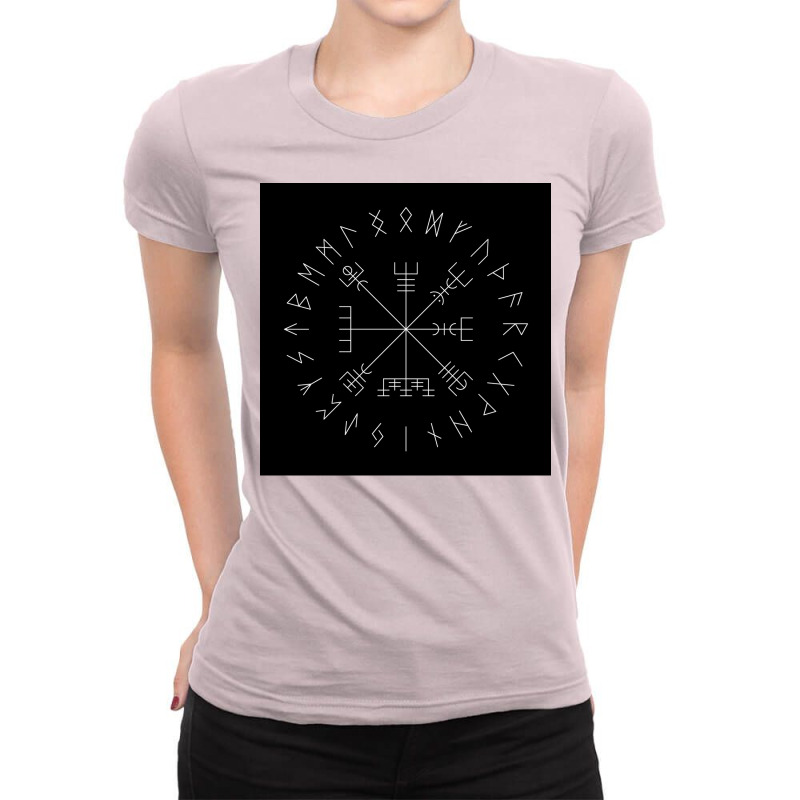 Path Guide Vegvsir Elder Futhark Runes  Girl 80s Ladies Fitted T-Shirt by dauerkolm5 | Artistshot