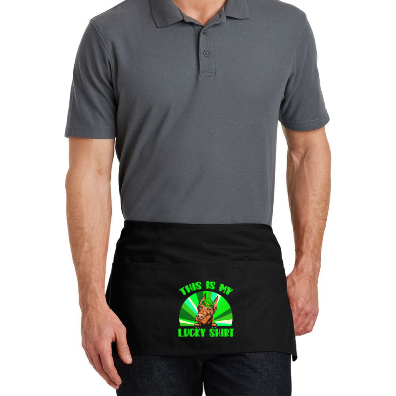 St Patricks Day Gift T  Shirt Doberman Leprechaun St Patricks Day Dog Waist Apron | Artistshot