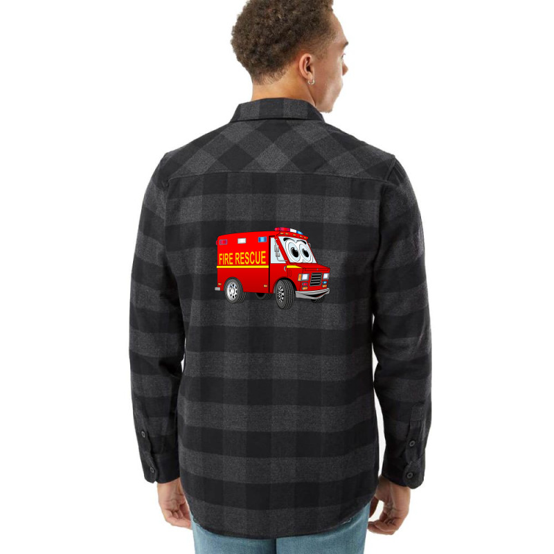 Fire Rescue Mini Van Cartoon Flannel Shirt by JenniferJones | Artistshot