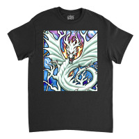 Hot Trend White Dragon Breathing Fire Stained Glass Classic T-shirt | Artistshot