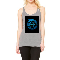 Vegvisir Jormungandr World Serpent  Cool Blue Racerback Tank | Artistshot