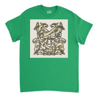 Viking Ornemental Norse Art 4 Horses Dogs With Odin Mask Grunge Metall Classic T-shirt | Artistshot