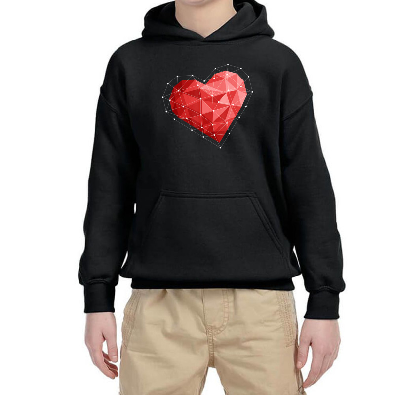 Hot Trend Cute Geometric Heart Geometry Art Valentines Day February 14 Youth Hoodie | Artistshot