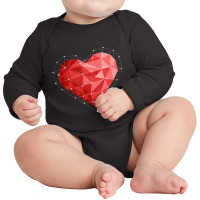 Hot Trend Cute Geometric Heart Geometry Art Valentines Day February 14 Long Sleeve Baby Bodysuit | Artistshot