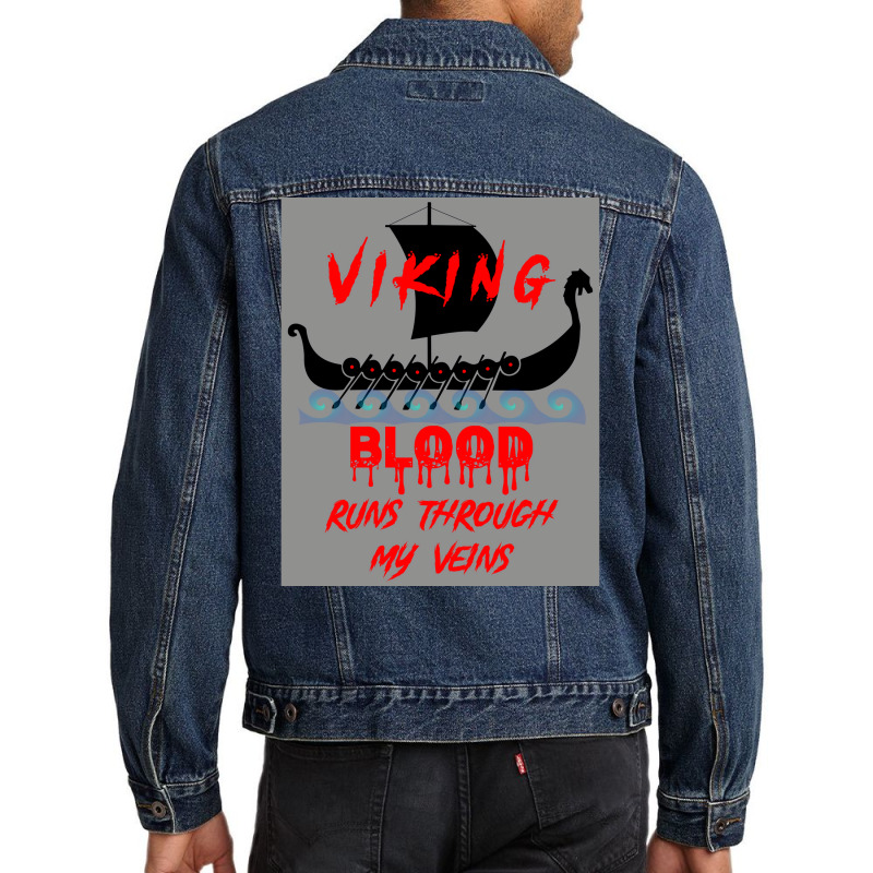 Viking Blood Runs Through My Veins Viking Boat Ship On Water  Hippie G Men Denim Jacket by vossyauchf | Artistshot