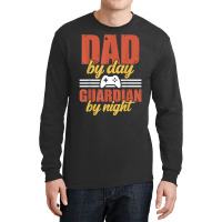 Mens Gamer Daddy Dad By Day Guardian By Night Gaming Pops T Shirt Long Sleeve Shirts | Artistshot