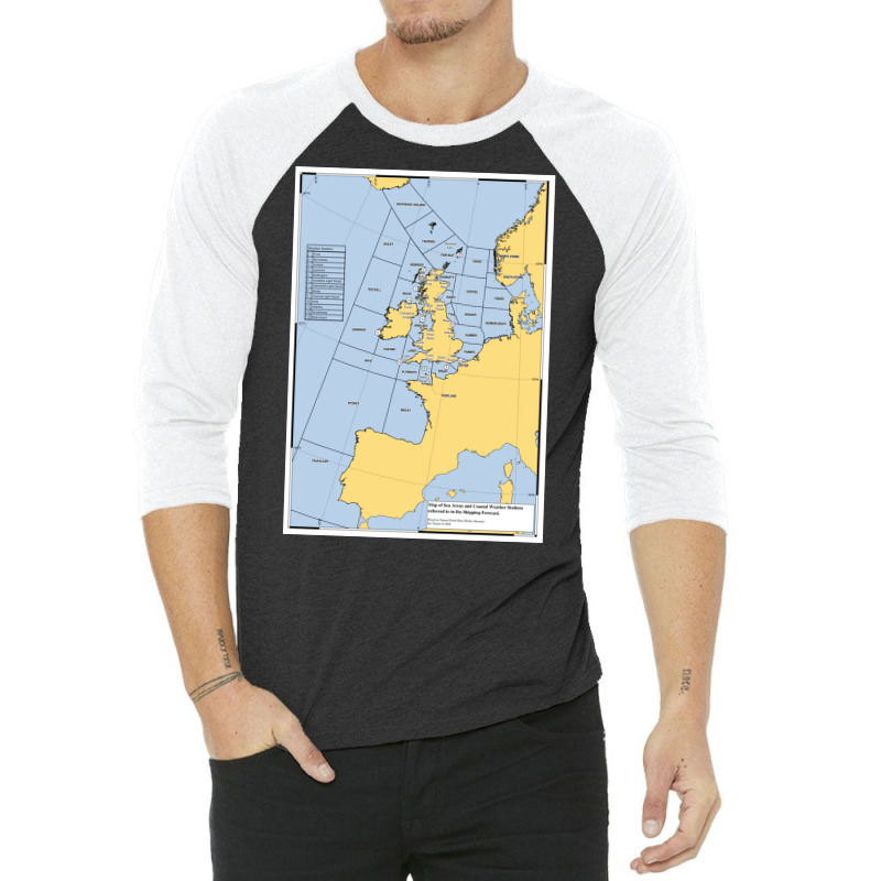 Uk Shipping Forecast Map  Funny Boy 3/4 Sleeve Shirt | Artistshot