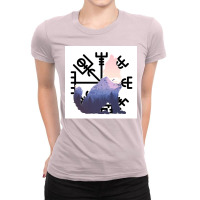 Viking Wolf Odin Vegvisir  80s Love Ladies Fitted T-shirt | Artistshot