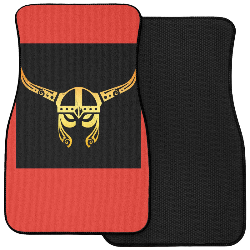 Viking Helmet Warrior Tattoo Vikings Gift Idea  Boy Retro Front Car Mat | Artistshot