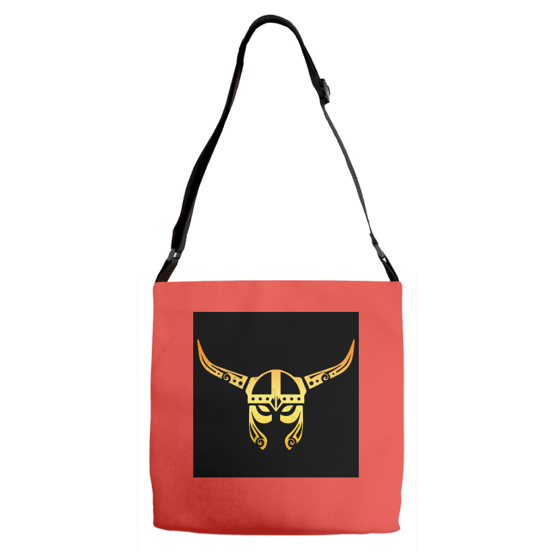 Viking Helmet Warrior Tattoo Vikings Gift Idea  Boy Retro Adjustable Strap Totes | Artistshot