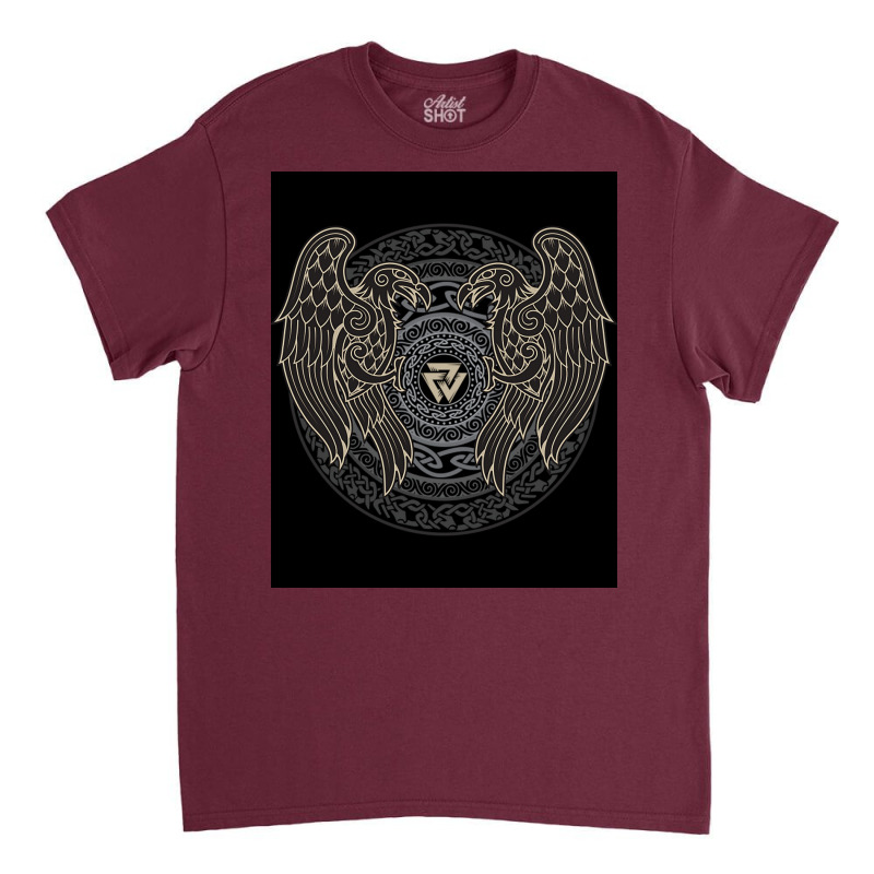 Viking Mythology Tshirtravens Of Odin Norse Pagan Viking Raven Huginn Classic T-shirt by dauerkolm5 | Artistshot