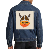 Viking Cat Cat Viking Helmet Emotion Gift  Boy Gift Men Denim Jacket | Artistshot