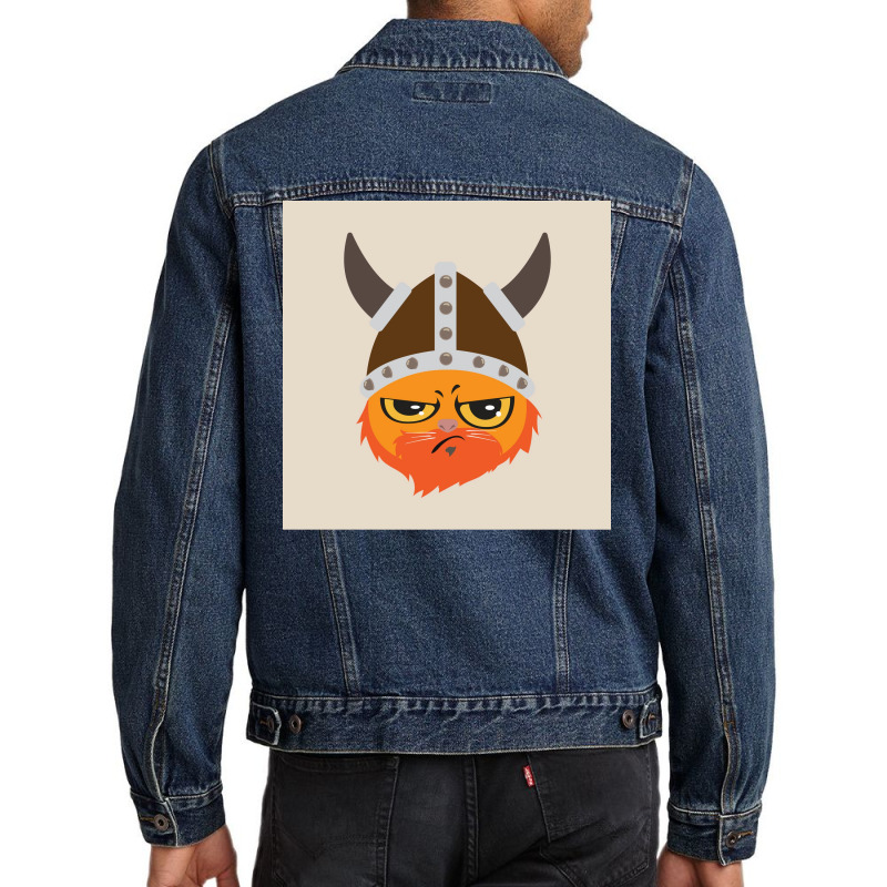 Viking Cat Cat Viking Helmet Emotion Gift  Boy Gift Men Denim Jacket | Artistshot