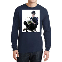 Charlie Chaplin Reading Classic Trending Trending Long Sleeve Shirts | Artistshot