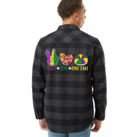 Peace Love King Cake Funny Mardi Gras Festival Party T Shirt Flannel Shirt | Artistshot