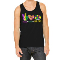 Peace Love King Cake Funny Mardi Gras Festival Party T Shirt Tank Top | Artistshot