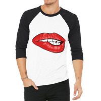 Kiss Fun Art Design - Red Lips 3/4 Sleeve Shirt | Artistshot