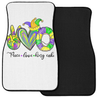 Peace Love King Cake Mardi Gras,king Cake, Mardi Gras T Shirt Front Car Mat | Artistshot