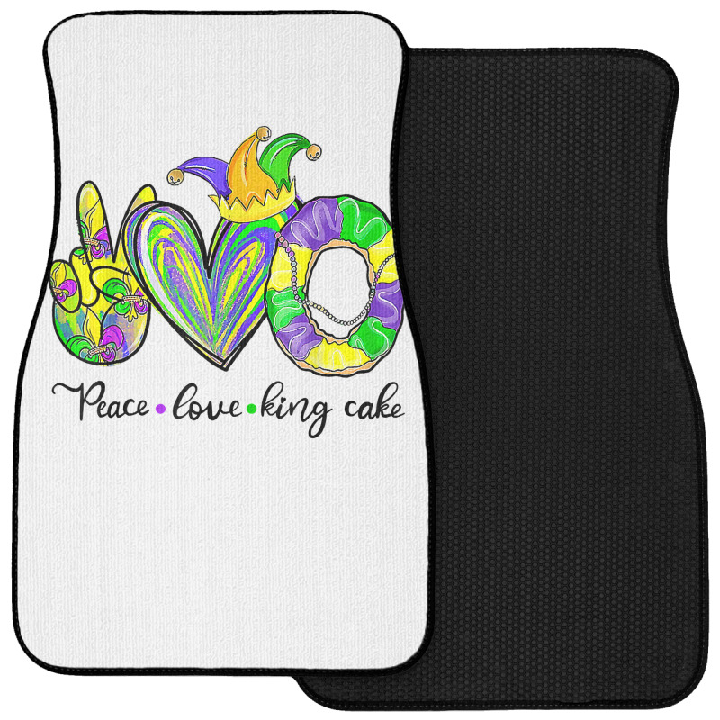 Peace Love King Cake Mardi Gras,king Cake, Mardi Gras T Shirt Front Car Mat | Artistshot