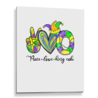 Peace Love King Cake Mardi Gras,king Cake, Mardi Gras T Shirt Metal Print Vertical | Artistshot