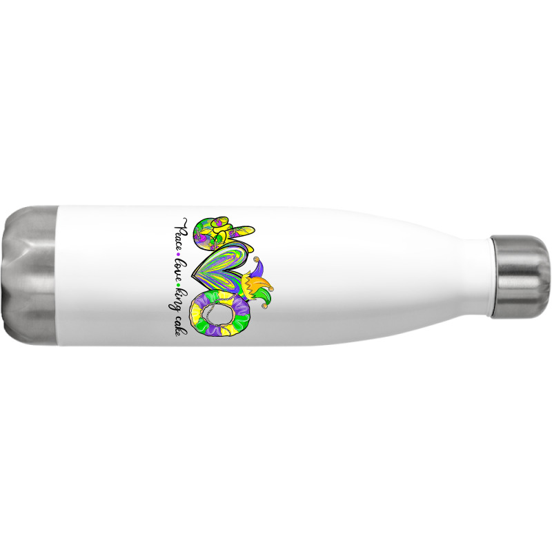 Peace Love King Cake Mardi Gras,king Cake, Mardi Gras T Shirt Stainless Steel Water Bottle | Artistshot