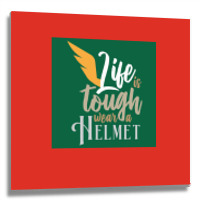 Vikings Life Is Tough Wear A Helmet Gift Idea  Humor Gift Metal Print Square | Artistshot