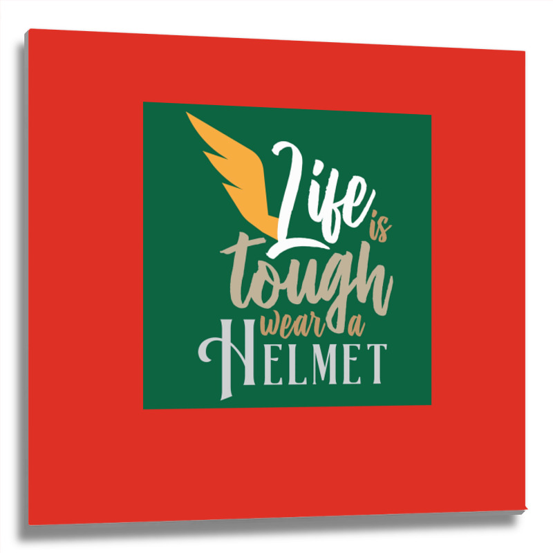 Vikings Life Is Tough Wear A Helmet Gift Idea  Humor Gift Metal Print Square | Artistshot