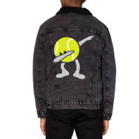 Funny Dabbing Tennis Ball Unisex Sherpa-lined Denim Jacket | Artistshot