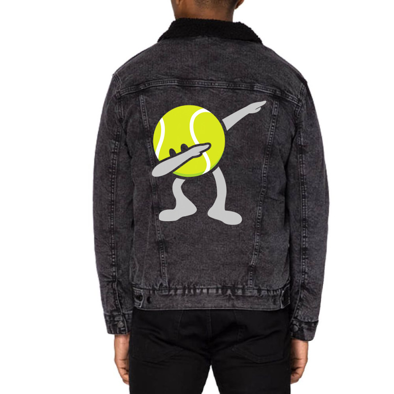 Funny Dabbing Tennis Ball Unisex Sherpa-lined Denim Jacket | Artistshot