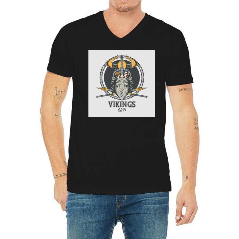 Vikings  Retro Blue Vintage V-neck Tee | Artistshot