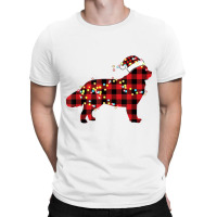 Newfoundland Dog Christmas Red Plaid Pajamas T-shirt | Artistshot