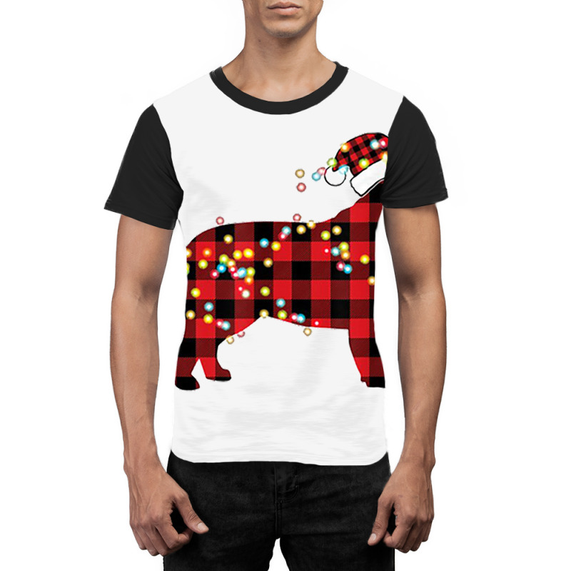 Newfoundland Dog Christmas Red Plaid Pajamas Graphic T-shirt | Artistshot