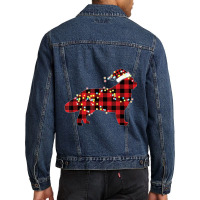 Newfoundland Dog Christmas Red Plaid Pajamas Men Denim Jacket | Artistshot